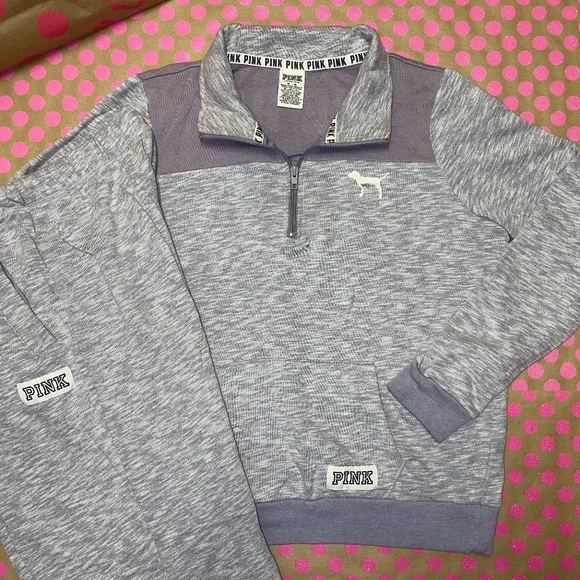 Victoria Secret PINK Half Zip Sweater & Boyfriend Pants Set - Picture 3 of 4